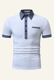 Azul Camisa Polo Mangas Cortas