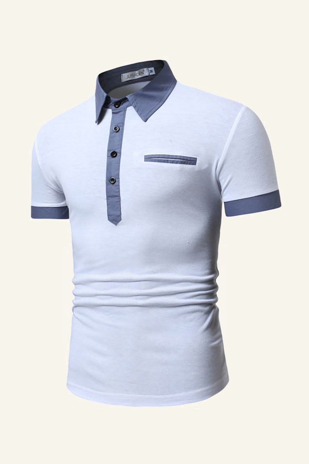 Azul Camisa Polo Mangas Cortas