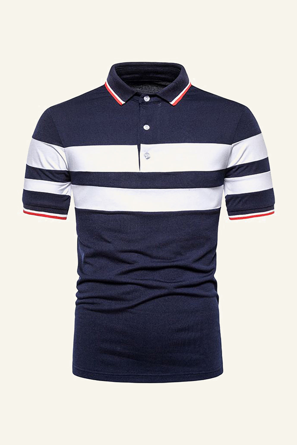 Rayas Mangas Cortas Negro Camisa Polo