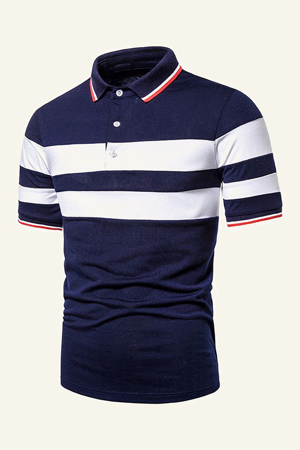 Rayas Mangas Cortas Negro Camisa Polo