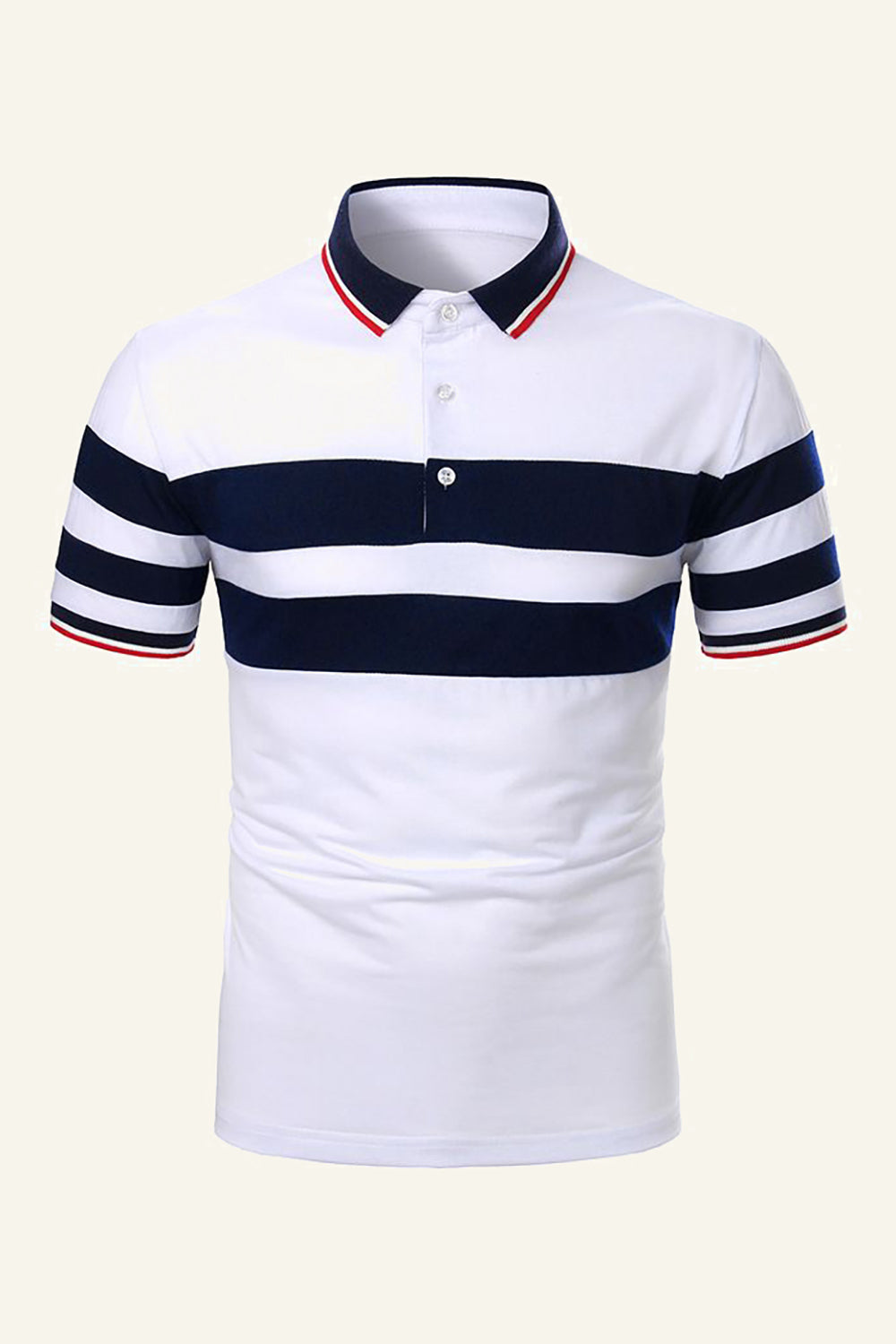 Rayas Mangas Cortas Negro Camisa Polo