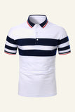 Rayas Mangas Cortas Negro Camisa Polo