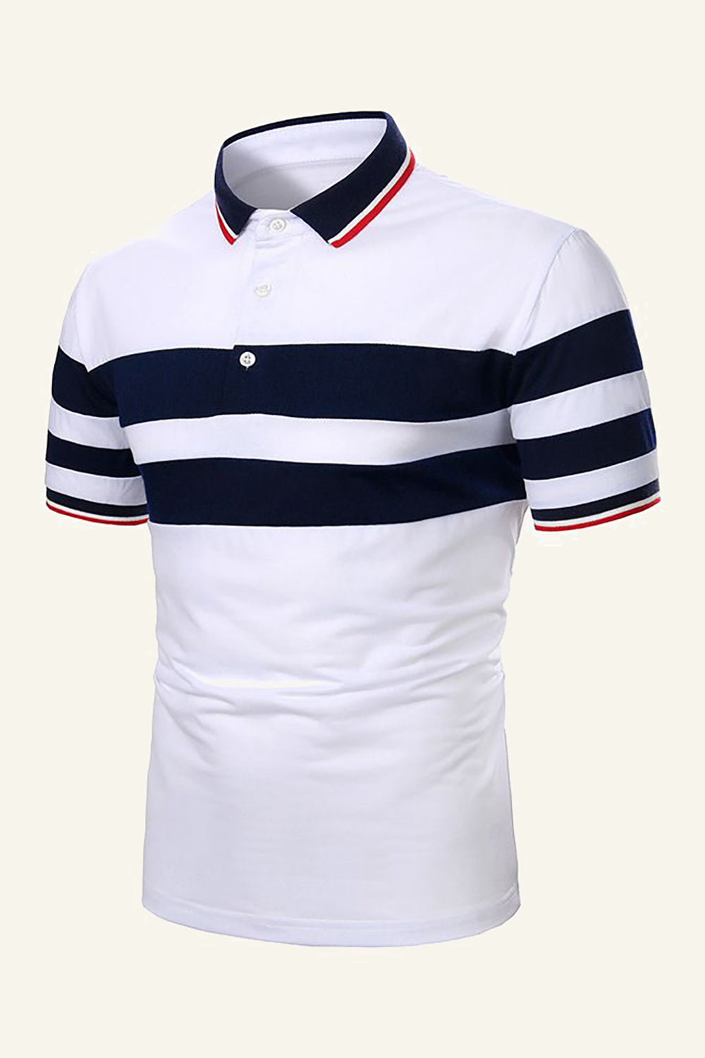 Rayas Mangas Cortas Negro Camisa Polo