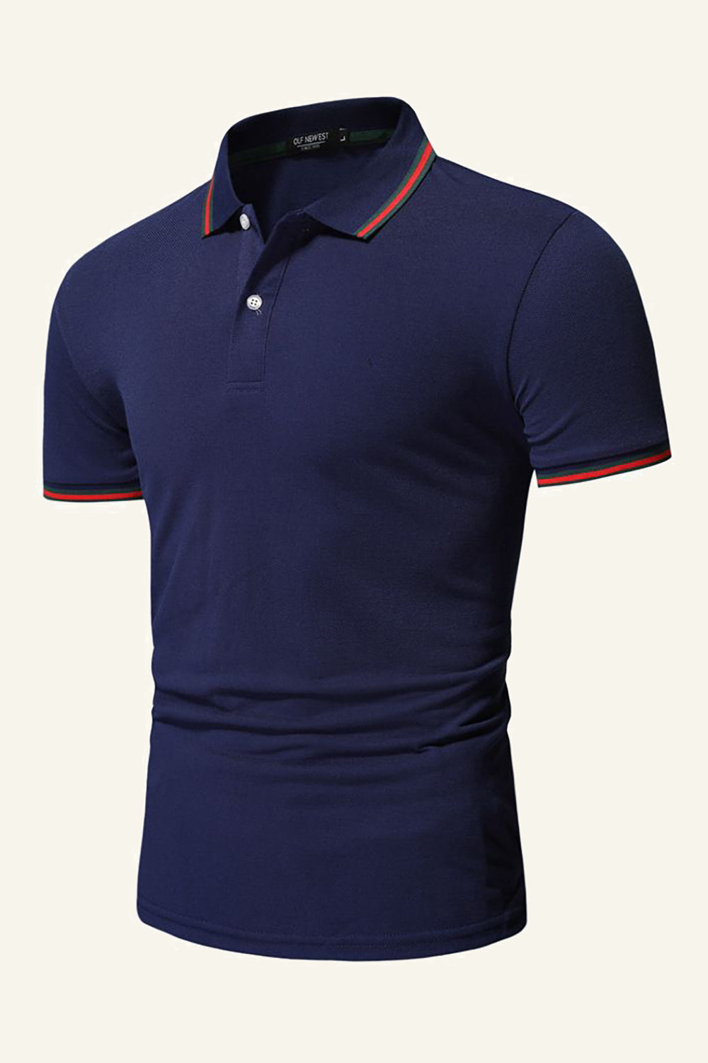 Slim Fit Mangas Cortas Camisa Polo Azul Marino