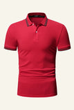 Slim Fit Mangas Cortas Camisa Polo Azul Marino
