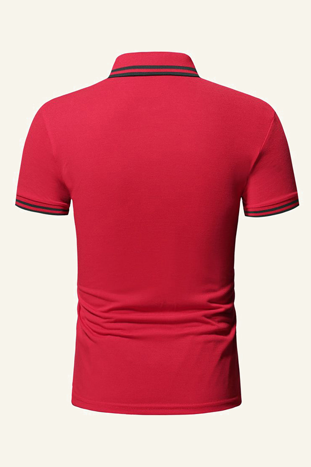 Slim Fit Mangas Cortas Camisa Polo Azul Marino