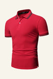 Slim Fit Mangas Cortas Camisa Polo Azul Marino