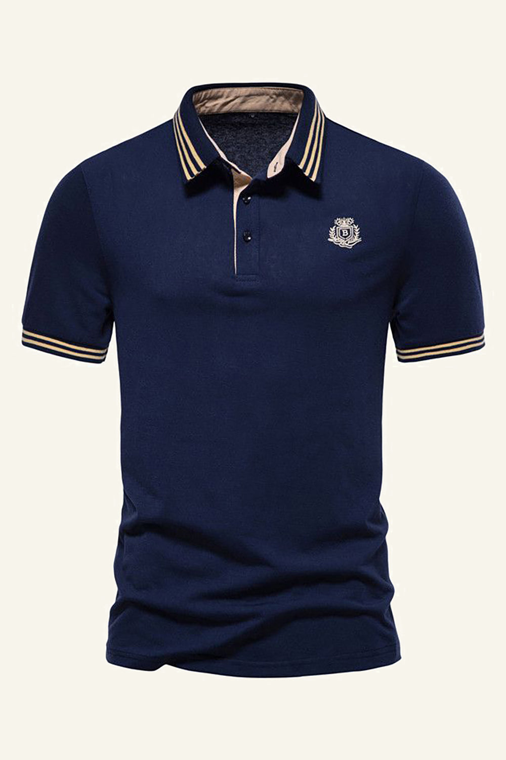 Slim Fit Camisa Polo Mangas Cortas Azul Marino