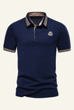 Slim Fit Camisa Polo Mangas Cortas Azul Marino