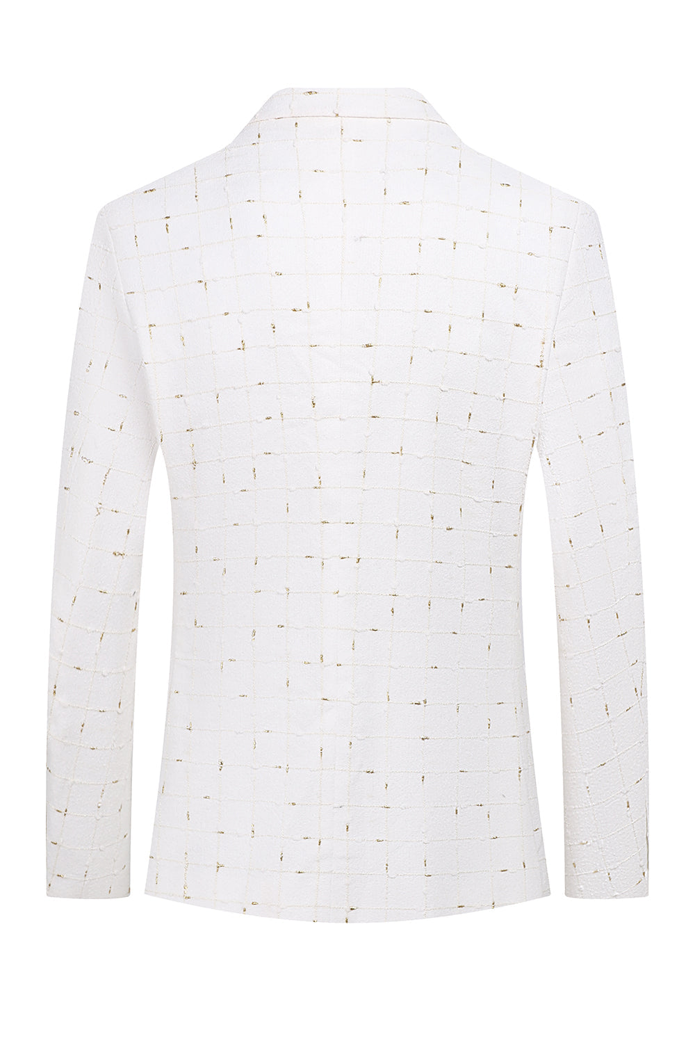 White Plaid Double Breasted 2 piezas Trajes de fiesta para hombres