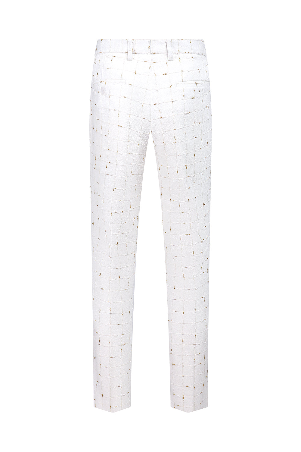 White Plaid Double Breasted 2 piezas Trajes de fiesta para hombres