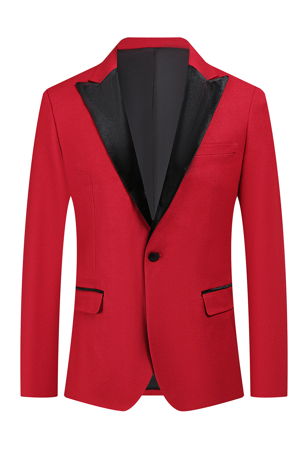 Red Peak Lapel One Button 2 piezas Trajes de fiesta para hombres