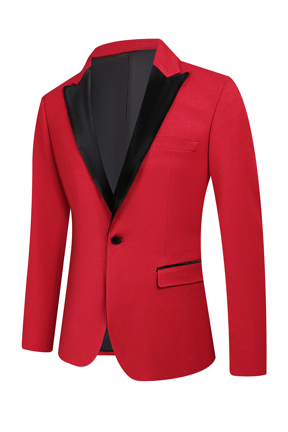 Red Peak Lapel One Button 2 piezas Trajes de fiesta para hombres