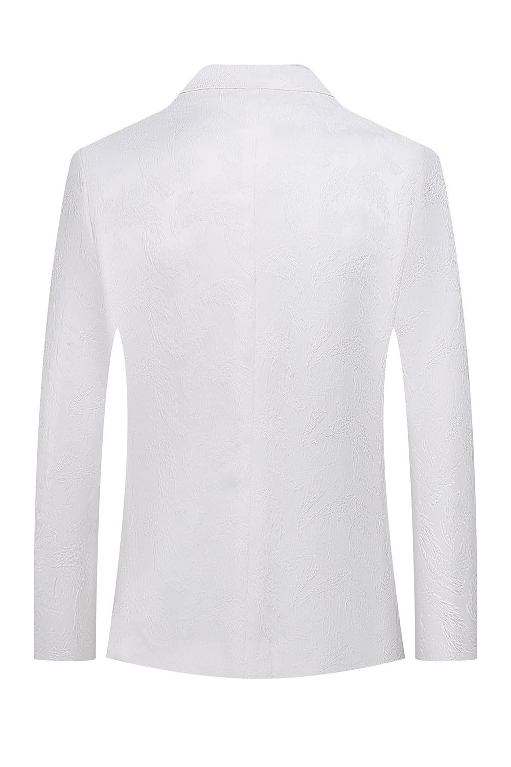 Jacquard blanco de doble pecho 2 piezas trajes de hombre