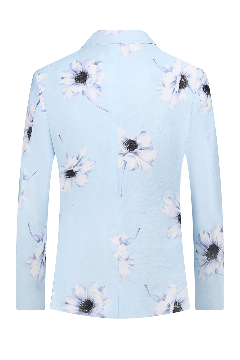 Azul claro Peak Lapel 2 piezas Floral Trajes de fiesta para hombres