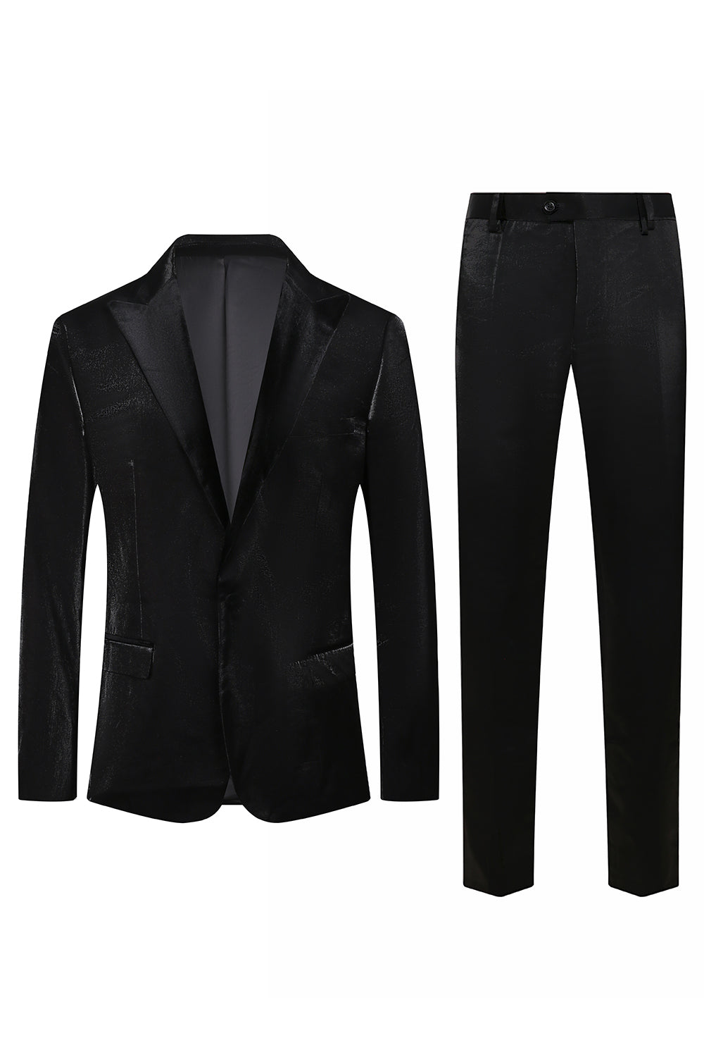Black Peak Lapel 2 piezas Hombres Velvet Prom Suits