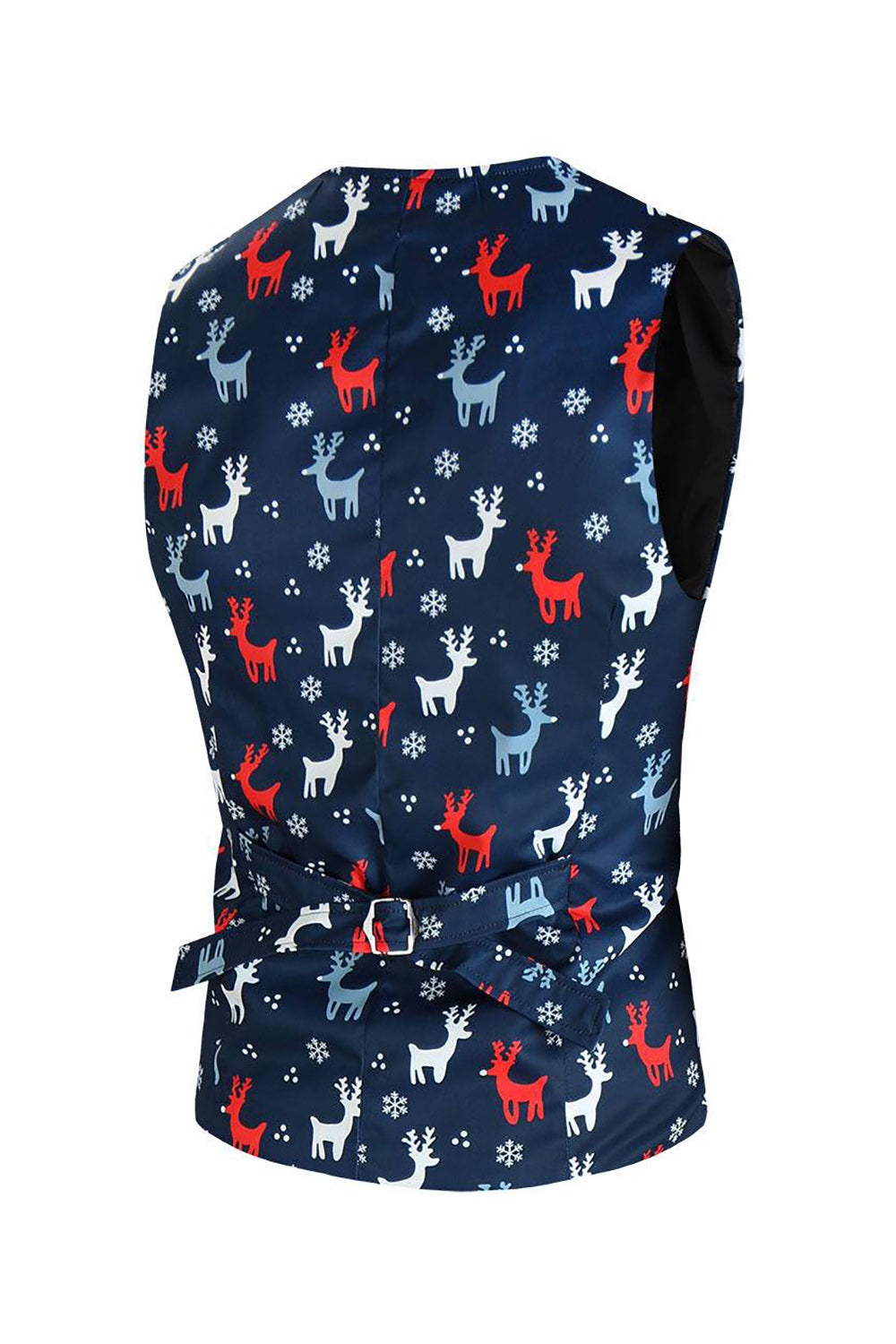 Solapa con muescas Un botón Alce azul oscuro Navidad Trajes de hombre