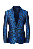Solapa con muescas Blazer de fiesta azul real para hombre con solapa y un botón