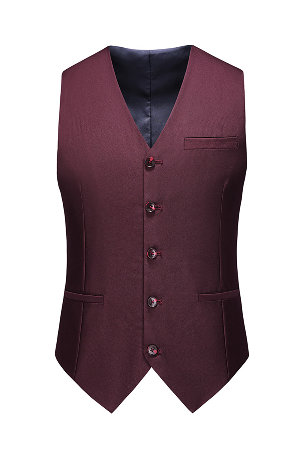 Solapa con muescas Dos botones Trajes de fiesta negros para hombre