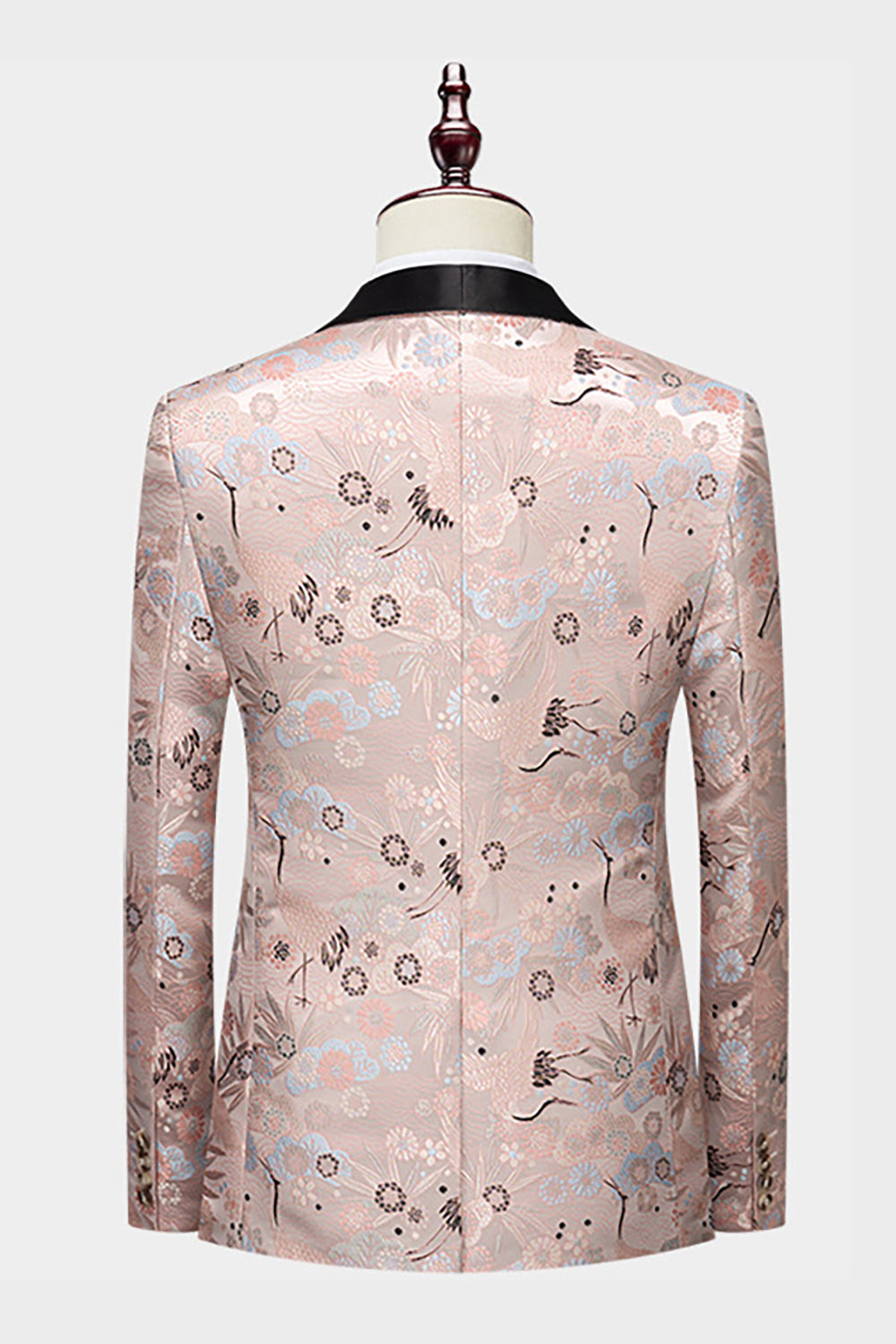 Solapa de chal de jacquard caqui claro Trajes de fiesta de 2 piezas para hombre