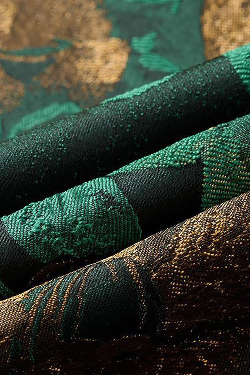 Blazer de fiesta para hombre con solapa con muescas en jacquard verde