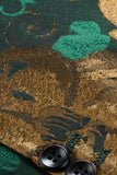 Blazer de fiesta para hombre con solapa con muescas en jacquard verde
