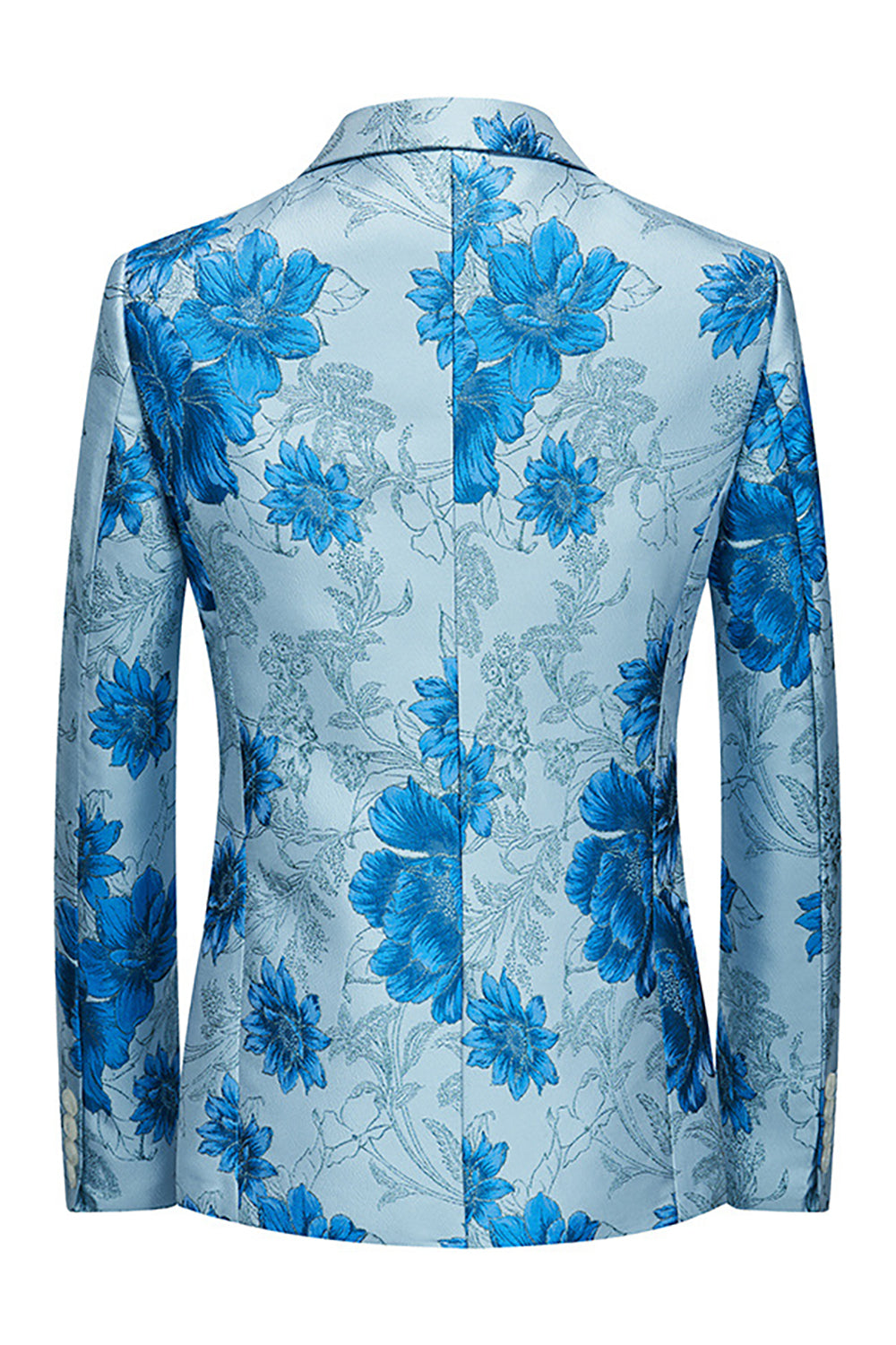 Blazer de hombre con solapa con muescas en jacquard de flores rosas