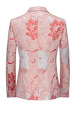 Trajes de fiesta para hombre de 2 piezas de solapa con muescas de jacquard rosa claro