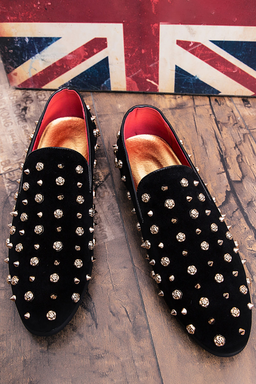 Zapatos casuales de cuero para hombre con tachuelas