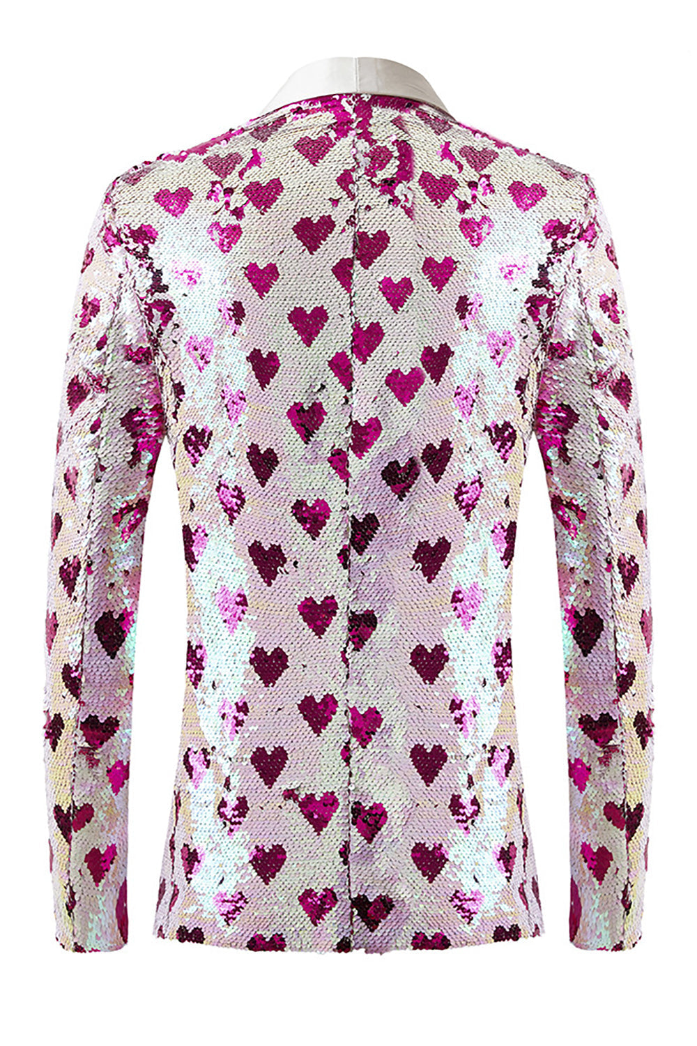 Rosa Lentejuelas Chal Solapa Blazer Hombre