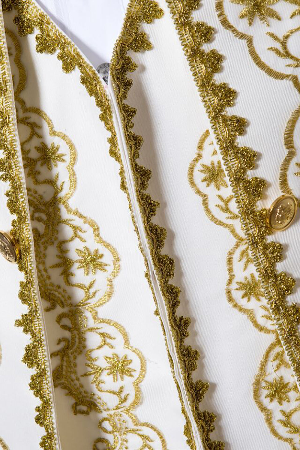 Blanco Hombre 3 Piezas Chal Solapa Trajes de Fiesta