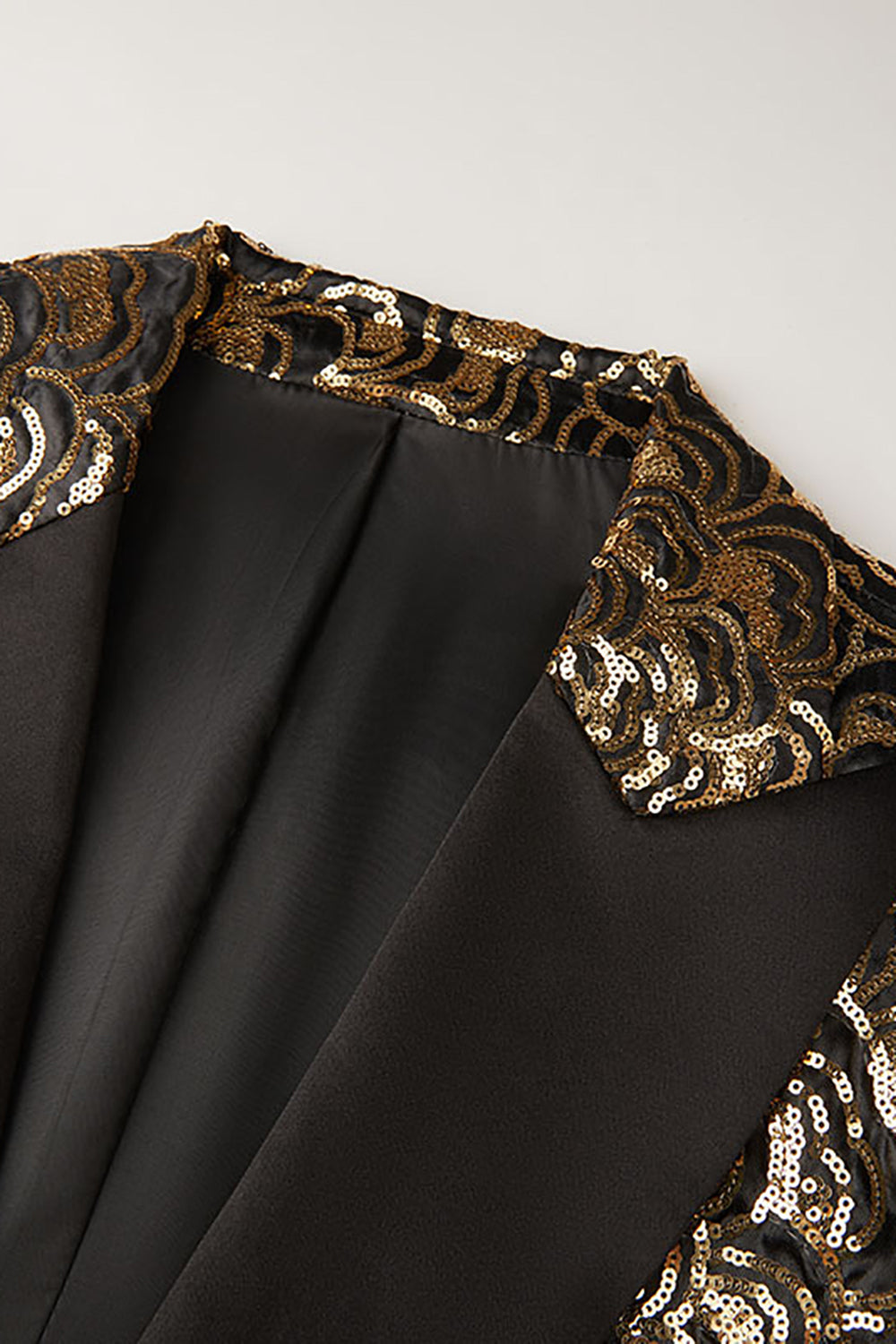 Blazer Masculino de Lentejuelas Doradas