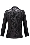 Blazer Negro Jacquard One Button Hombre