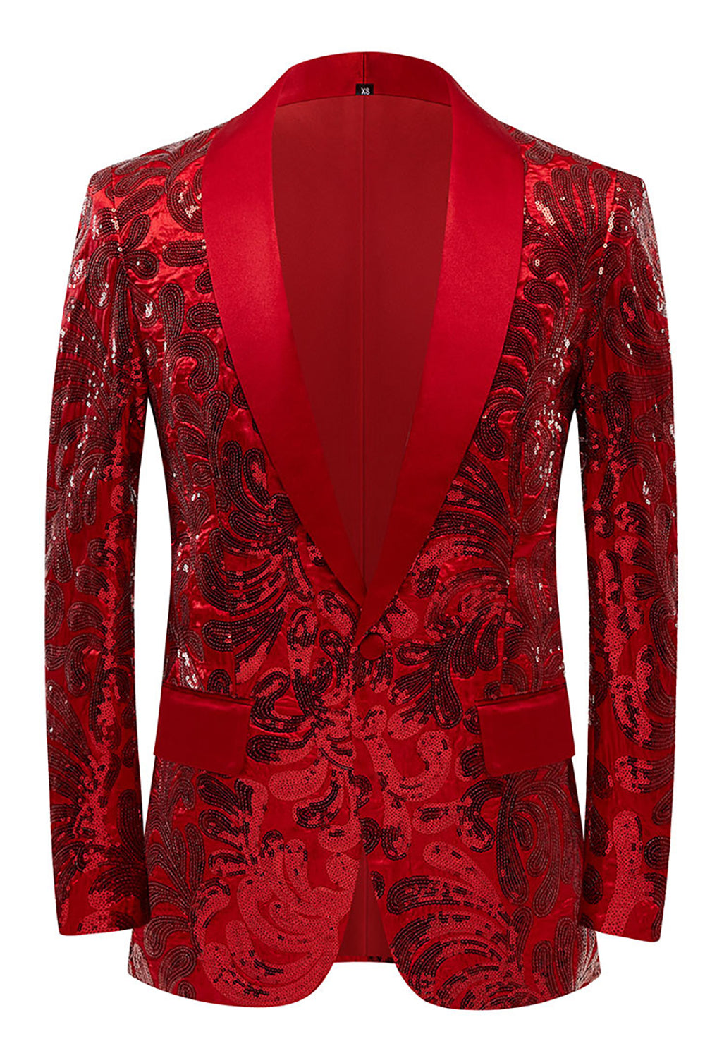 Glitter Red Sequins Blazer Masculino