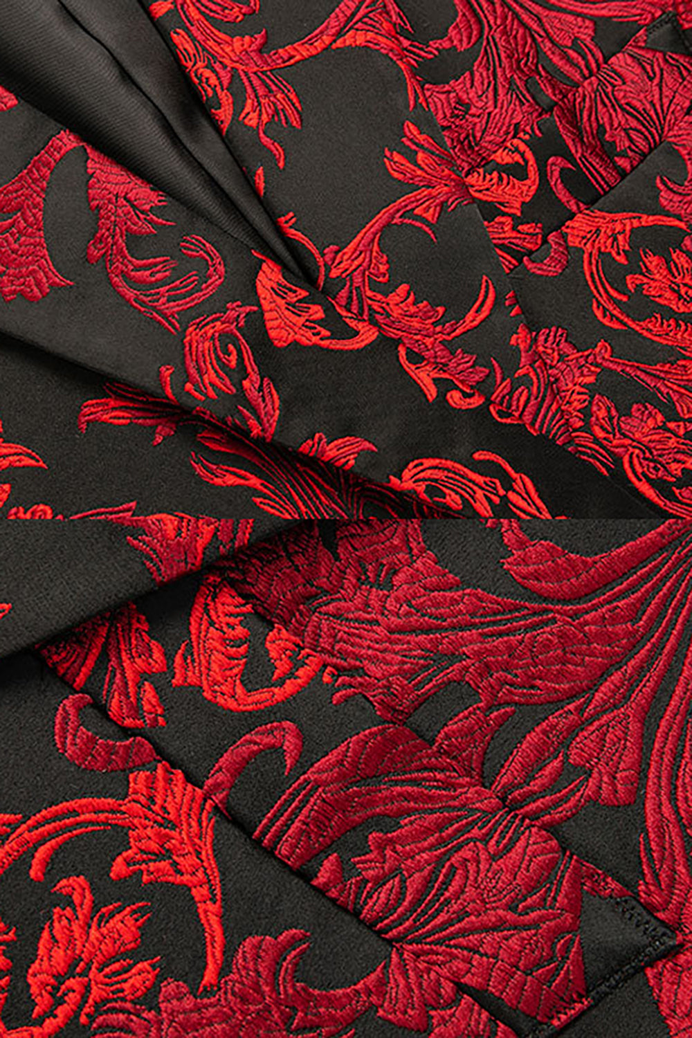 Rojo Blazer de fiesta con solapa de muesca