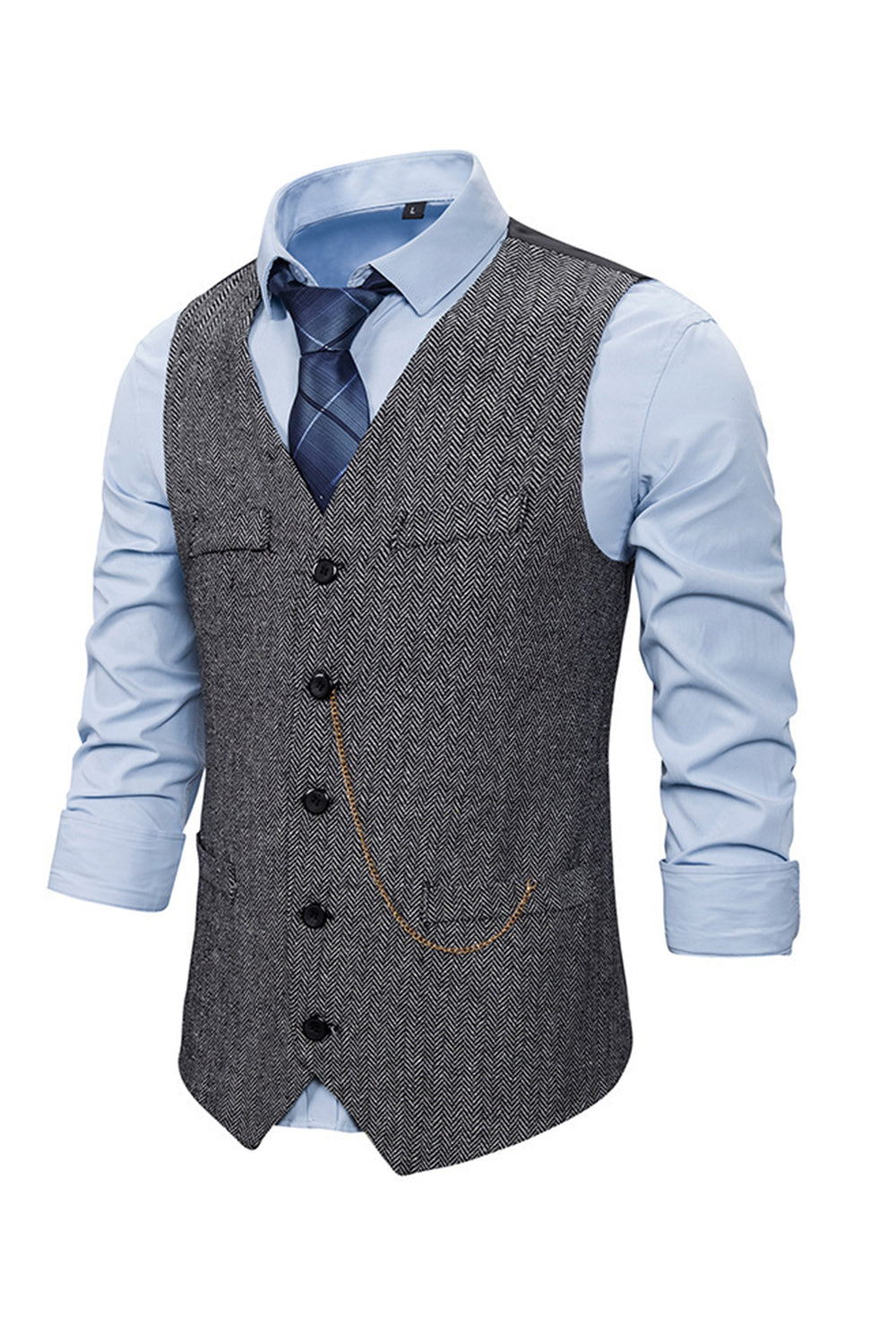 Mono Pecho Gris Casual Chaleco para Hombre