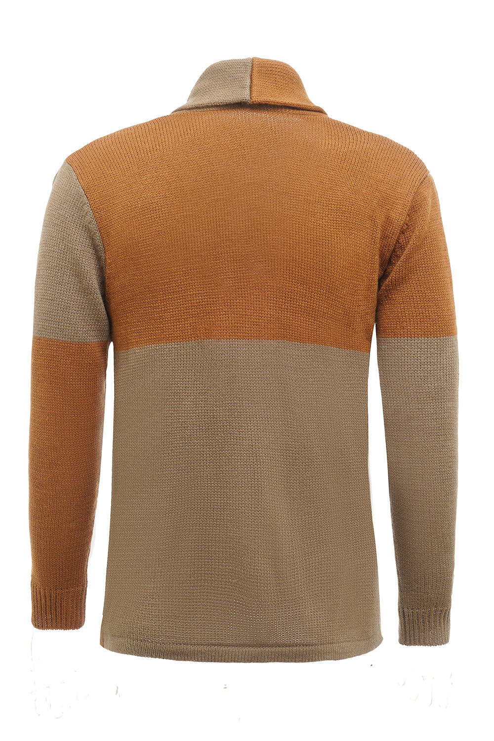 Marrón Mangas Largas Cardigan Para Hombre