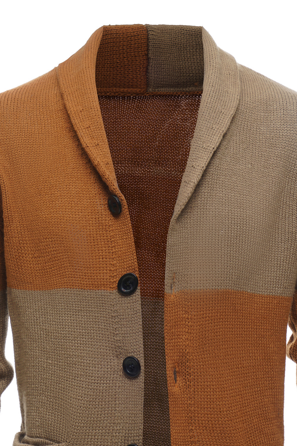 Marrón Mangas Largas Cardigan Para Hombre
