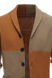 Marrón Mangas Largas Cardigan Para Hombre