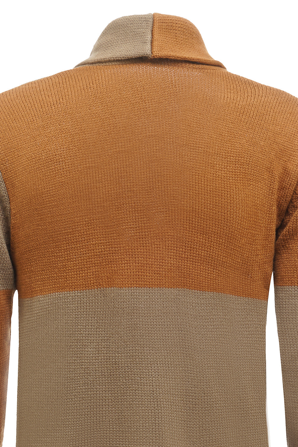 Marrón Mangas Largas Cardigan Para Hombre
