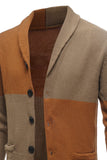 Marrón Mangas Largas Cardigan Para Hombre