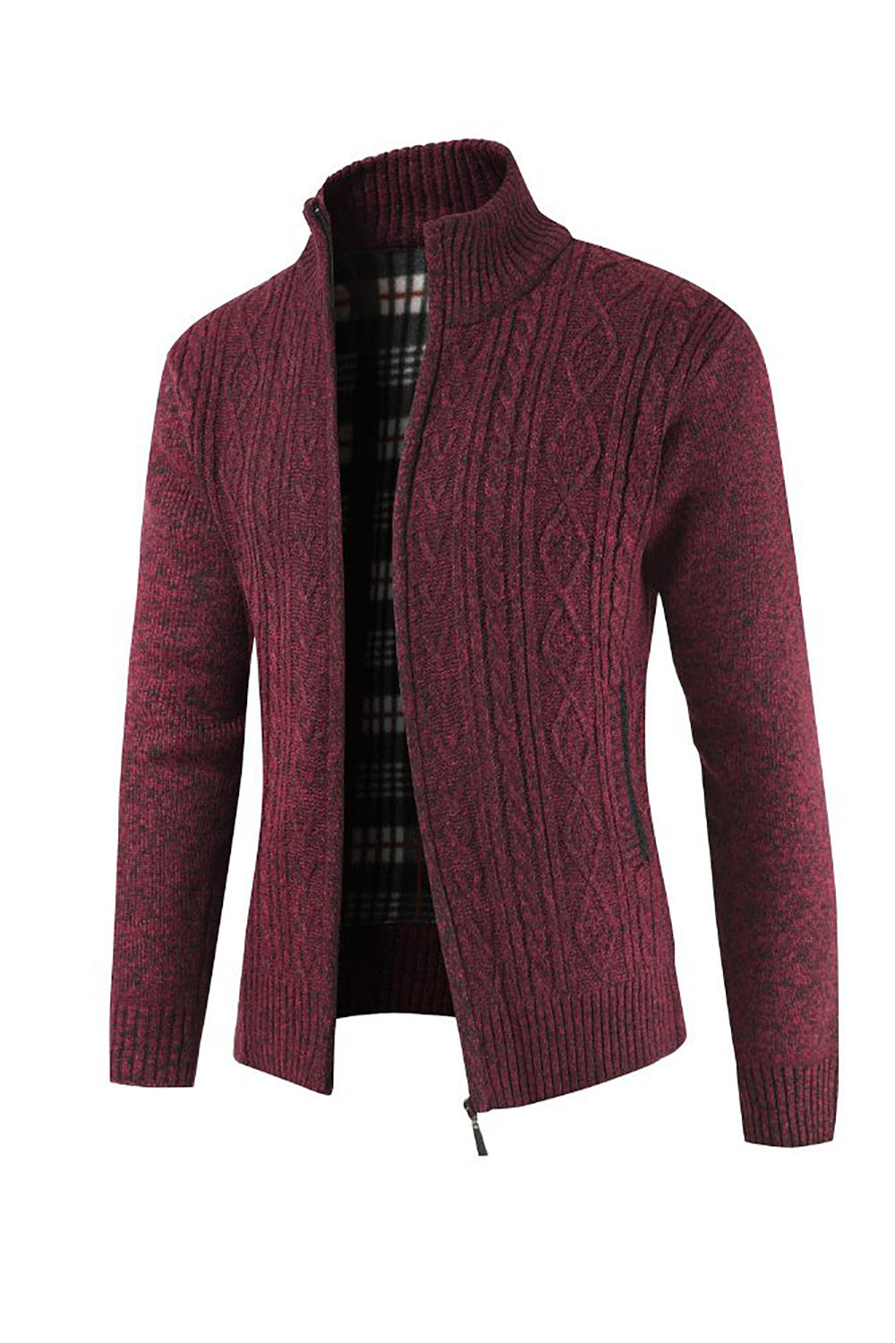 Borgoña Suéter de punto cardigan
