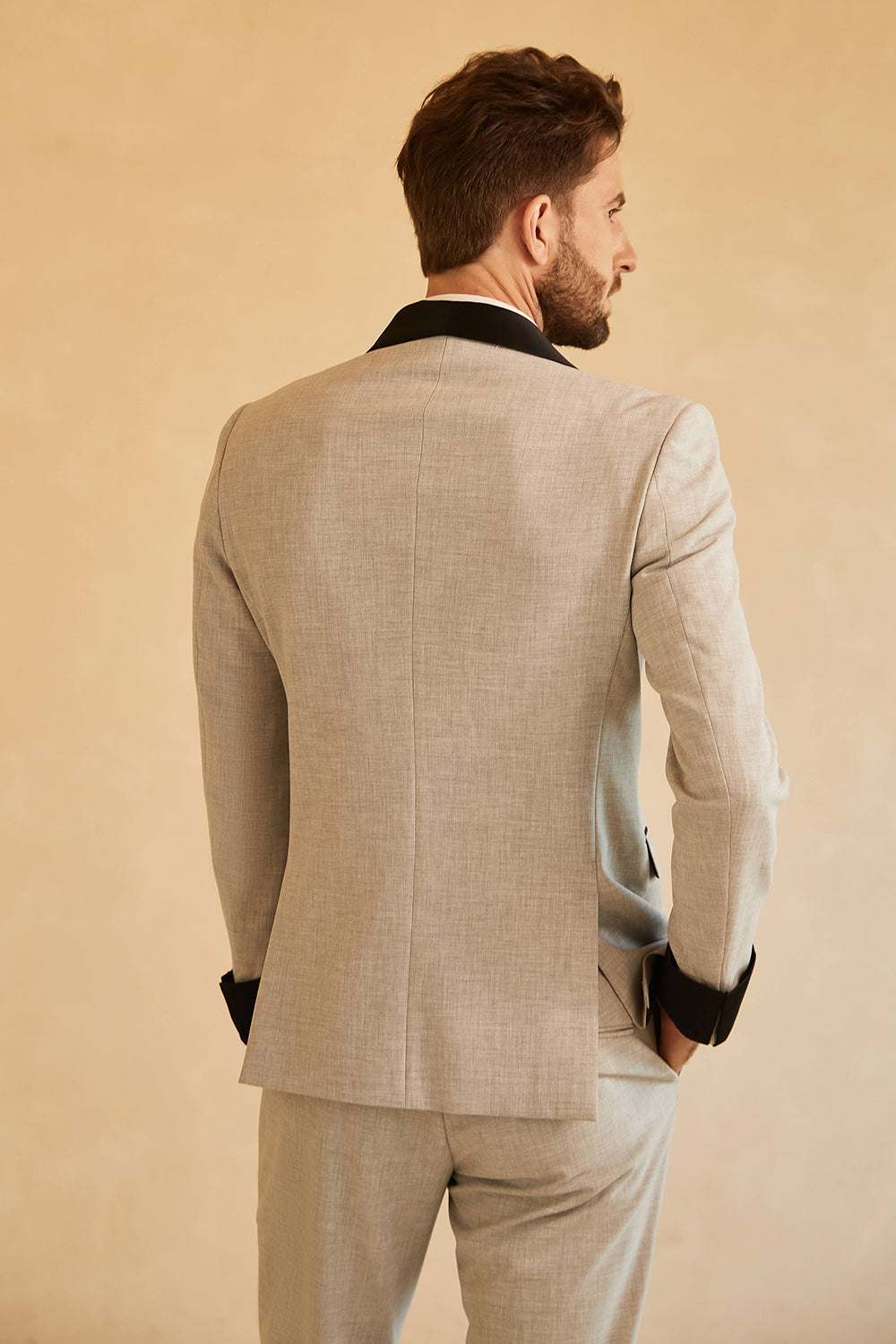 Gris Doble Pecho 2 Piezas Trajes de Boda