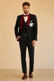 Negro Rojo Hombre Blazer de Fiesta