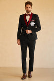 Negro Rojo Hombre Blazer de Fiesta