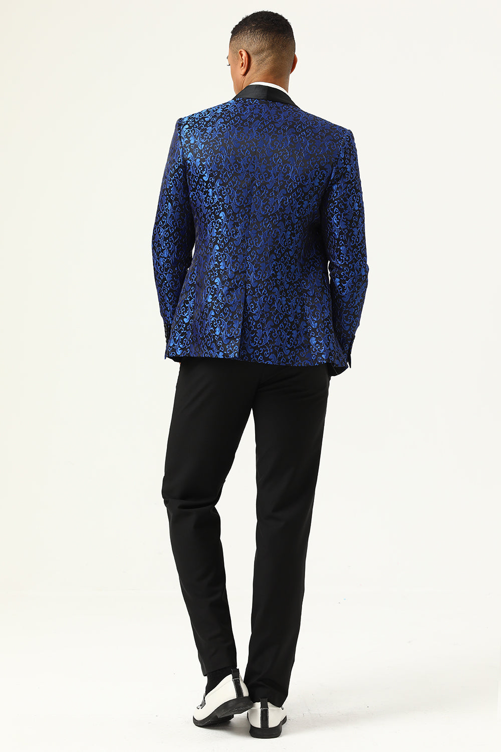Blanco Jacquard Blazer de Fiesta