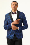 Rojo Jacquard Blazer de Fiesta