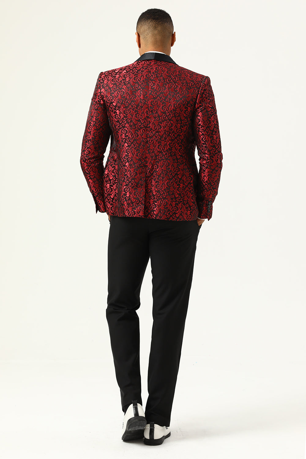 Blanco Jacquard Blazer de Fiesta
