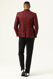 Rojo Jacquard Blazer de Fiesta