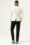 Blanco Jacquard Blazer de Fiesta